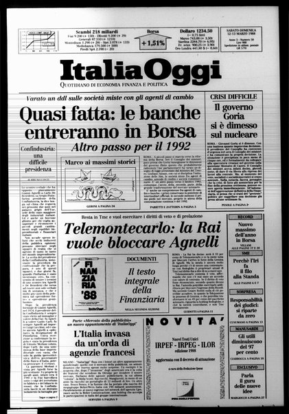 Italia oggi : quotidiano di economia finanza e politica